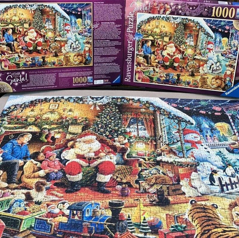 Ravensburger kalėdinė dėlionė Aplankykime Kalėdų Senelį, 1000 detalių