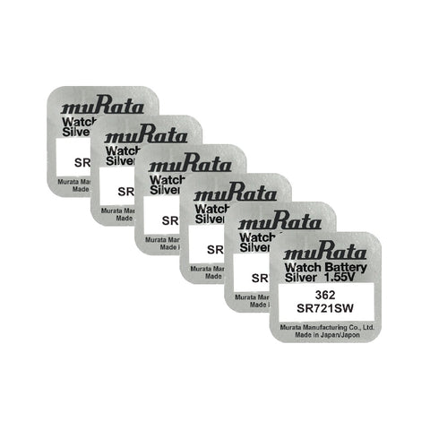 Murata 362 SR721SW laikrodžių sidabro oksido baterijos 6 vnt.