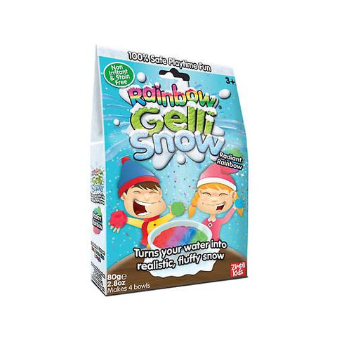 Gelli sniegas Rainbow (80 g) spalvotas „Radiant Rainbow“ pakuotėje, žaidimams – paverčia vandenį į pūstinį vaivorykštinį sniegą