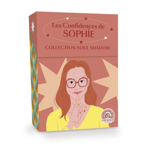 stalo žaidimas Grimaud Les Confidences de Sophie rožinė dėžutė su Soul Shadow variantu, priekinis planas ir moters iliustracija