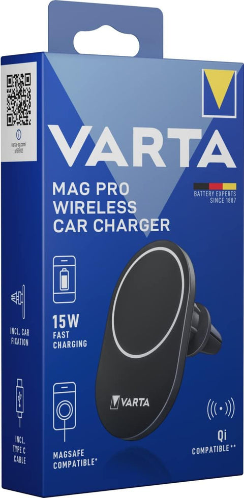 Varta Mag Pro belaidis MagSafe auto įkroviklis 15W, ventiliacijos laikiklis