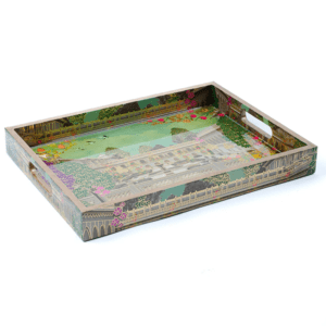 Rankų darbo padėklas Didybė, žalias, 30,6 x 20,3 x 5 cm