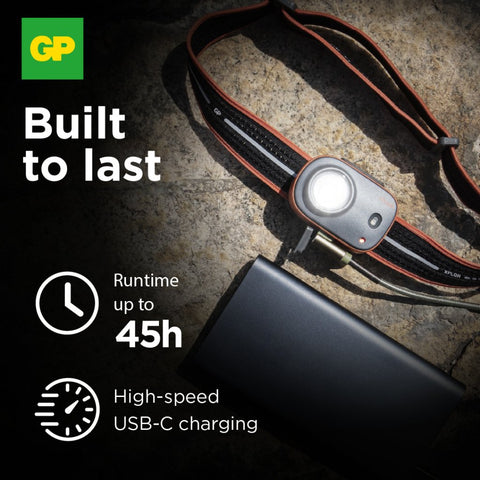 GP Xplor PHR16 įkraunamas galvos žibintas 300 lm, IPX6