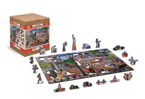 Medinė dėlionė „Main Street“ 400 detalių, 3D storis 4 mm, vaikams 8+