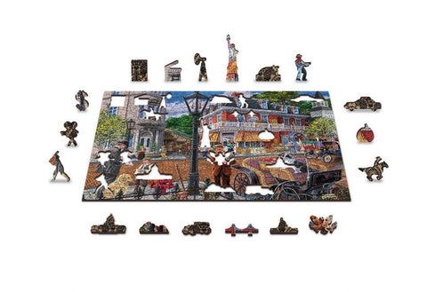Medinė dėlionė „Main Street“ 400 detalių, 3D storis 4 mm, vaikams 8+