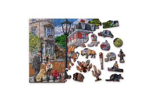 Medinė dėlionė „Main Street“ 400 detalių, 3D storis 4 mm, vaikams 8+