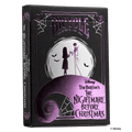 Bicycle kortų kaladė The Nightmare Before Christmas, juoda su violetine folijos apdaila, priekio dizainas su Jack ir Sally siluetais