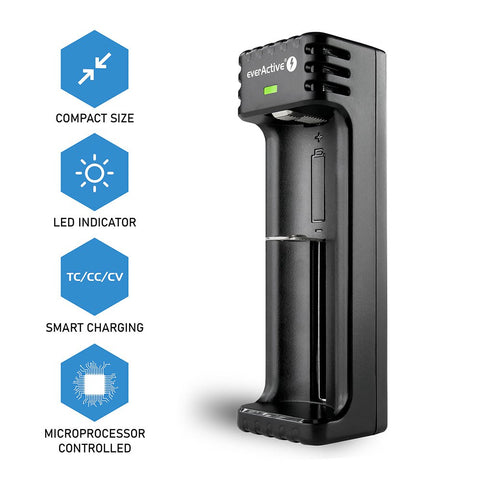 everActive LC-100 išmanus Li-ion baterijų įkroviklis 1x1000 mA