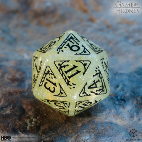 Sostų karų Stark kauliukai – Q-Workshop, 8 vnt., smėlio/juodi