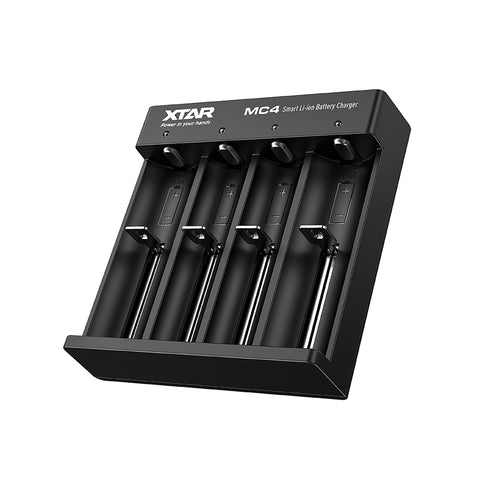 XTAR MC4 išmanus 4 lizdų Li-ion baterijų įkroviklis USB