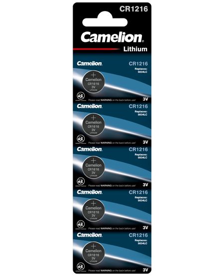 Camelion CR1216 ličio monetinės baterijos 3V, rinkinys 5 vnt.