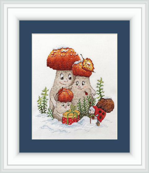 Siuvinėjimo kryželiu rinkinys NeoCraft Grybai 23×25 cm