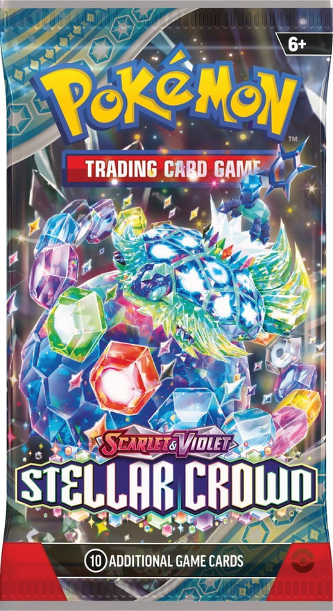 Pokémon TCG Scarlet & Violet: Stellar Crown pakelis, 10 kortų (anglų k.)