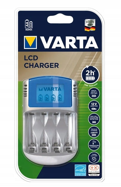 Varta LCD baterijų įkroviklis AA/AAA, greitas, su auto adapteriu