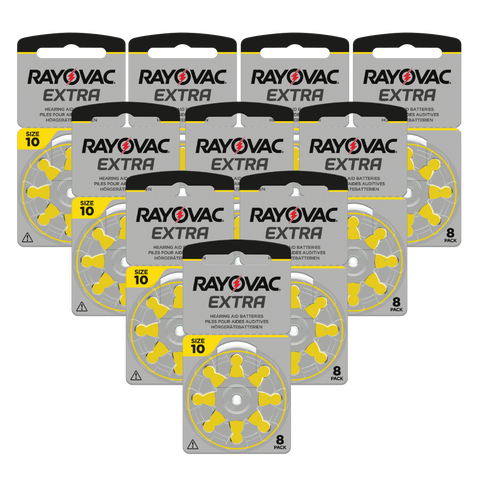 Rayovac Extra 10 klausos aparato baterijos, 80 vnt. (PR70)