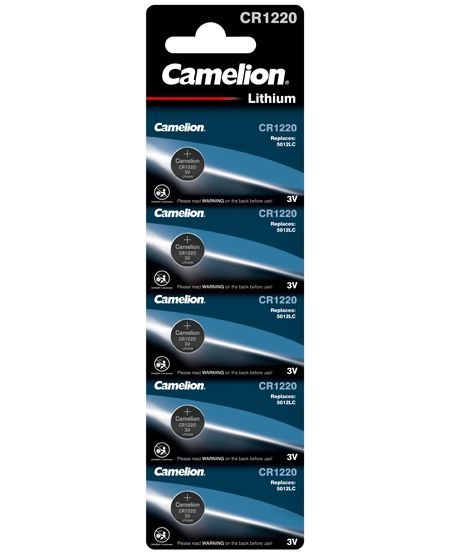 Camelion CR1220 ličio monetinės baterijos 3V, rinkinys 5 vnt.