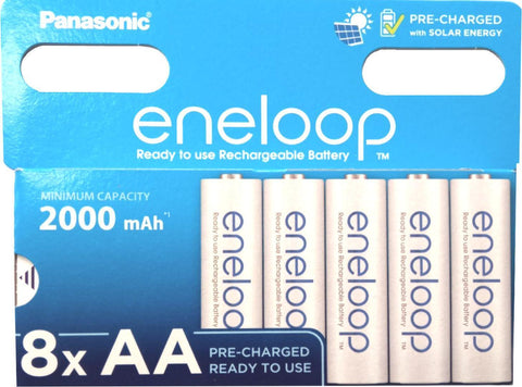 Panasonic Eneloop AA 2000mAh įkraunamos baterijos, 8 vnt. rinkinys