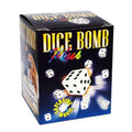 Dice Bomb Plus magijos triukas, juoda pakuotė su kauliukų grafika ir ryškiu priekinio kampo vaizdu, pakuotės variantas
