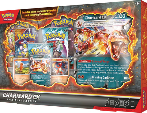 Pokémon TCG Charizard ex speciali kolekcija – 5 booster pakeliai (anglų k.)