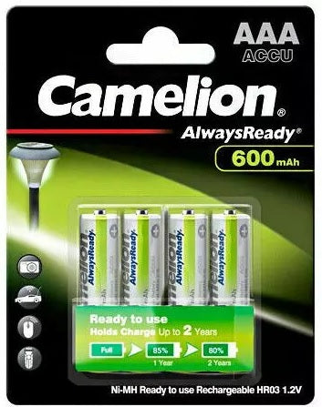 Camelion AlwaysReady AAA NiMH įkraunamos baterijos 1.2V, 4 vnt.