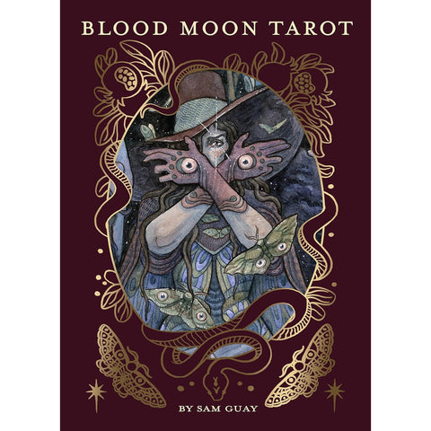 Blood Moon Tarot prabangi taro kaladė su knyga, 78 akvarelės kortos