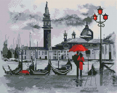 "A romantic meeting in Venice" - Deimantinės mozaikos paveikslas ANT PORĖMIO - HOBI.LT 🇱🇹