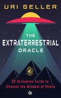Extraterrestrial Oracle kortų rinkinys, Uri Geller autoriaus 52 aiškiaregystės kortos su raudonu disko ufo spinduliu ir kalnų dizainu