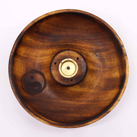 Medinis smilkalų laikiklis Yin ir Yang – lazdelėms ir kūgiams, meditacijai