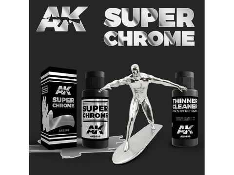 AK Interactive Super Chrome skiediklis ir valiklis chromo dažams, 60 ml