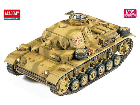 Academy Panzer III Ausf. J Šiaurės Afrika 1/35 tanko modelis
