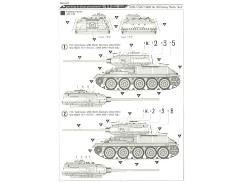 Academy T-34/85 Berlin 1945 tanko surenkamas modelis 1/35, 13295