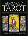 knyga Advanced Tarot, Paul Fenton‑Smith, juodas viršelis su auksine antrašte ir centre ryški 'The Magician' tarot korta