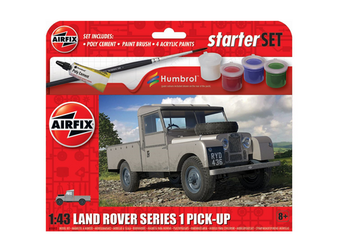 Airfix Land Rover Series 1 Pick-Up 1/43 dovanų rinkinys su dažais ir klijais