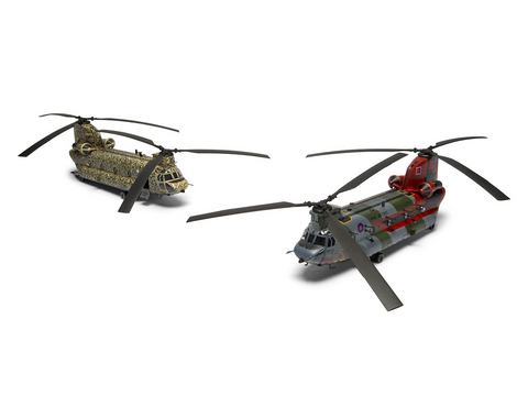 Airfix Boeing Chinook HC.1 vėlyvas 1/72 plastikinis rinkinys A06024