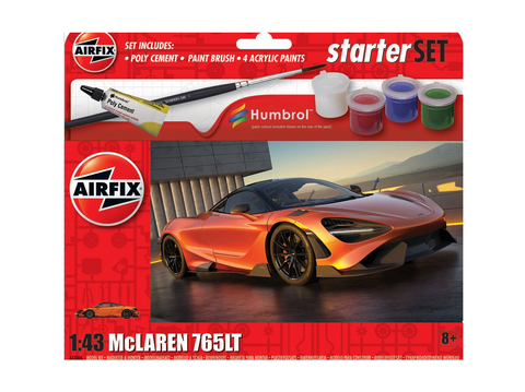 Airfix McLaren 765LT surenkamas modelis 1:43 dovanų komplektas (A55006)