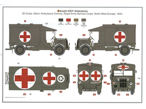Airfix Austin K2/Y britų armijos greitosios modelis 1/35