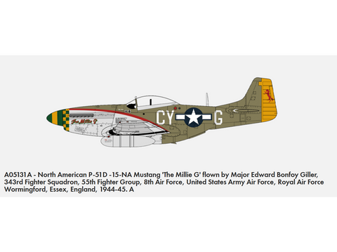 Airfix P-51D Mustang 1/48 plastikinis lėktuvo modelis (A05131A)
