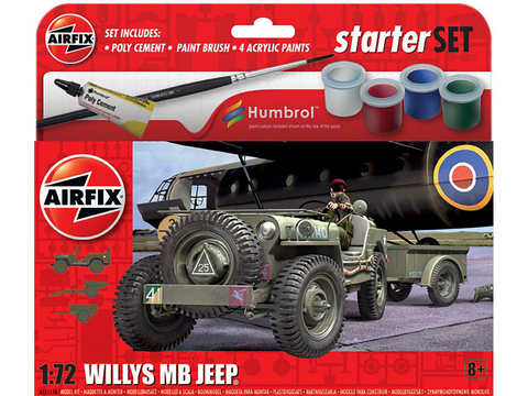Airfix Willys MB Jeep dovanų rinkinys 1/72 A55117A