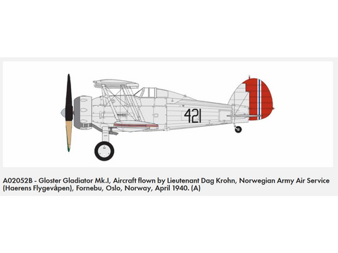 Airfix Gloster Gladiator Mk.I/Mk.II 1/72 plastikinis lėktuvo surinkimo modelis