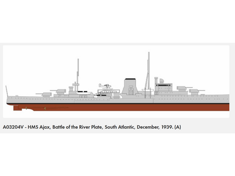 Airfix HMS Ajax 1/600 lengvasis kreiseris – plastikinis modelis A03204V