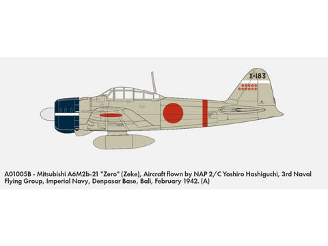 Airfix Mitsubishi A6M2b Zero 1/72 plastikinis lėktuvo modelio rinkinys