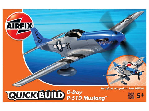 Airfix QUICKBUILD P-51D Mustang D-Day – surenkamas konstruktorius be klijų