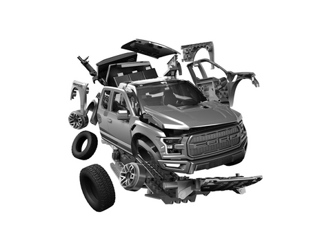 Airfix QUICKBUILD Ford F-150 Raptor pilkas – be klijų konstruktorius (J6053)