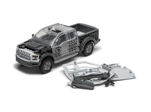 Airfix QUICKBUILD Ford F-150 Raptor pilkas – be klijų konstruktorius (J6053)