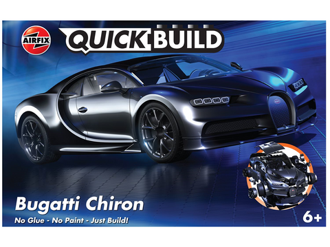 Airfix QUICKBUILD Bugatti Chiron juodas – konstruktorius be klijų, 44 d.