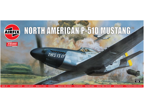 Airfix North American P-51D Mustang 1/24 plastikinis lėktuvo rinkinys A14001V