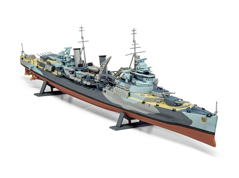HMS Belfast laivo modelio rinkinys 1/600 su dažais ir klijais