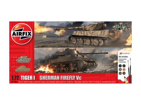 Airfix Classic Conflict: Tiger I vs Sherman Firefly 1/72 dovanų rinkinys A50186