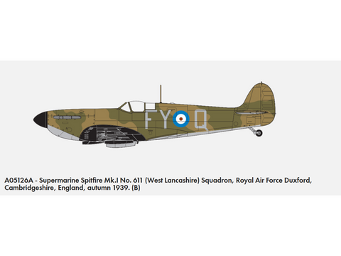 Airfix Supermarine Spitfire Mk.Ia 1/48 plastikinis lėktuvo rinkinys