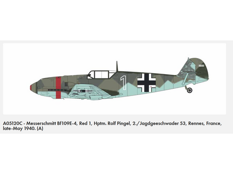Airfix Messerschmitt Bf 109E-3/E-4 1/48 plastikinis surenkamas modelis